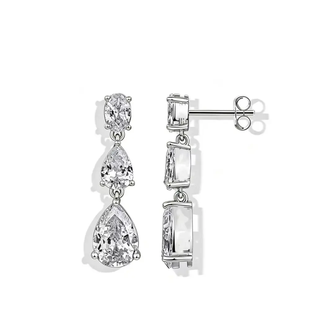 Danity Drop Earrings ( Silver )