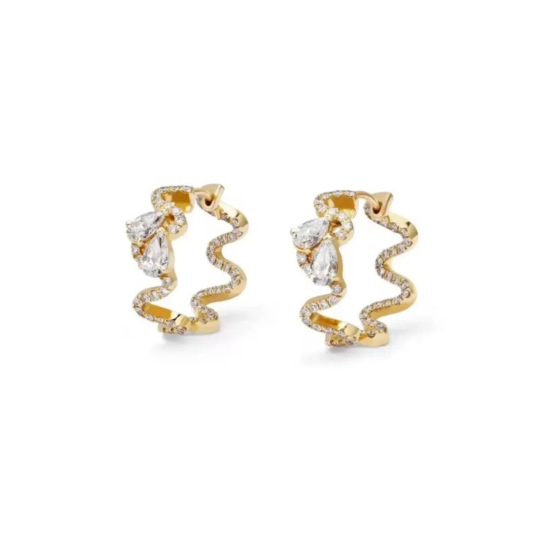 Wave Earrings ( Gold )