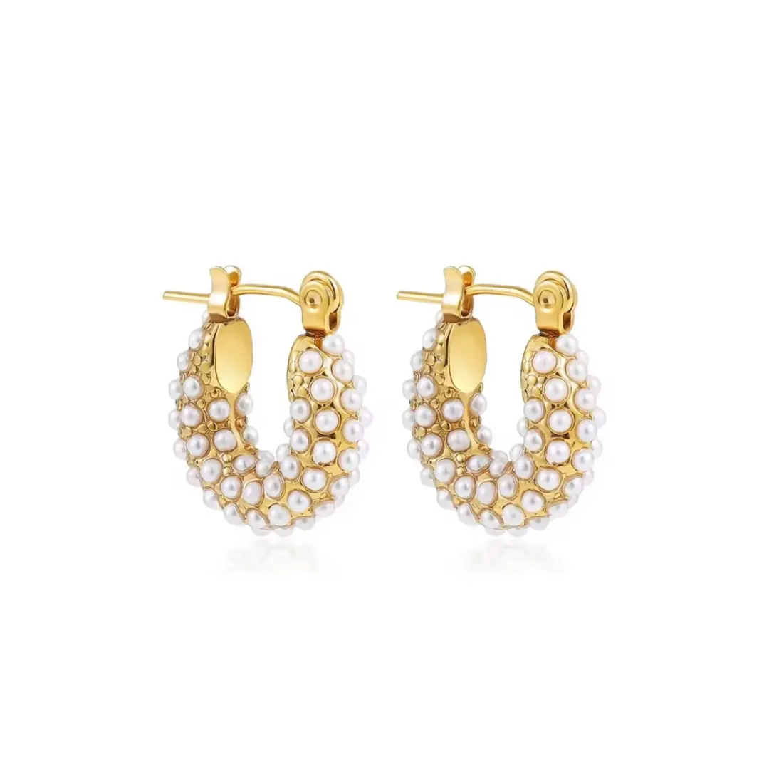 Pearl Hoop Earrings