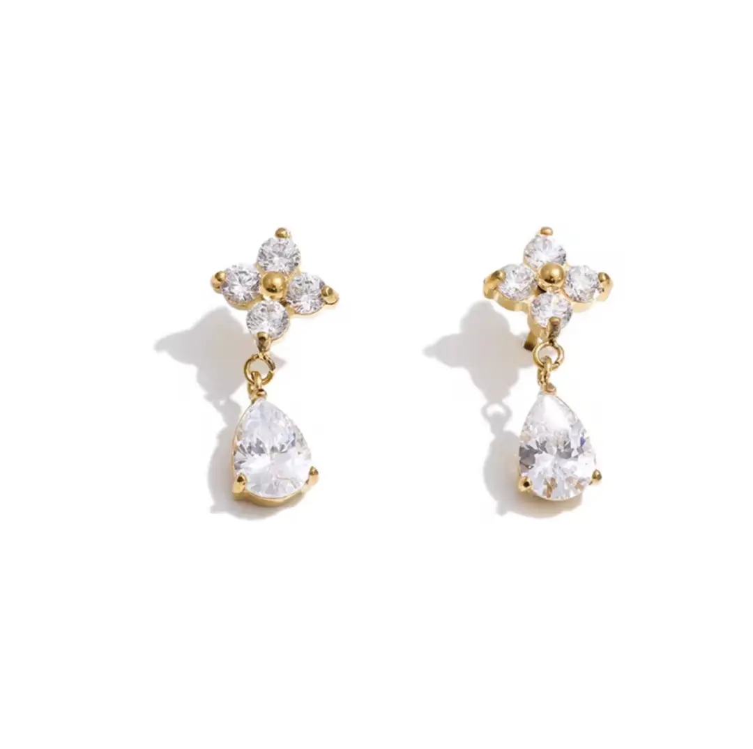 Blossom Drop Earrings ( Gold )